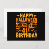 prettige halloween en ja het is mijn 41e verjaarda briefkaart (Voorkant / Achterkant)