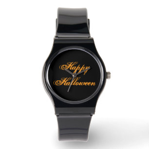 Prettige Halloween-handgeschreven horloge (zwart e