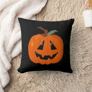 Prettige Halloween Jack O Lantern Illustratieve Ku Kussen