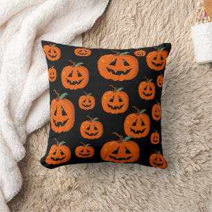 Prettige Halloween Jack O Lantern Illustratieve Ku Kussen