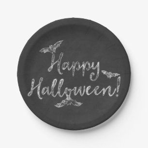 Prettige Halloween Krijtbord Krijt Vakantie Feest Papieren Bordje
