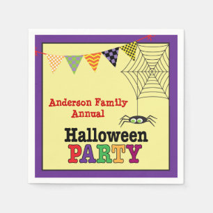 Prettige Halloween Leuke Spin & Web Kleurrijk Servetten