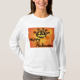 Prettige Halloween Pompoen Silhouet Illustratie T-shirt