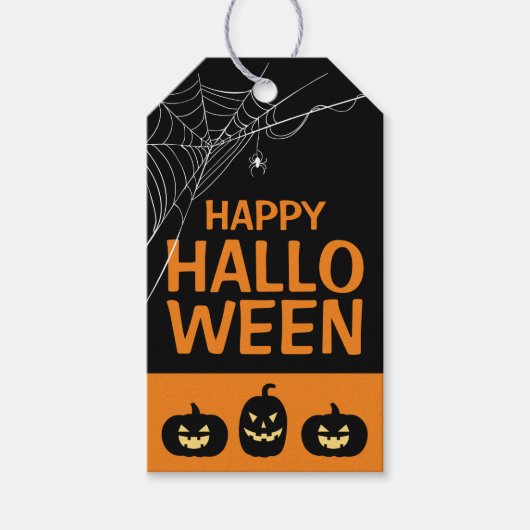 Prettige Halloween spin Cadeaulabel (Voorkant)