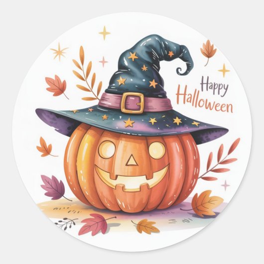 Prettige Halloween sticker voor bedrijven (Voorkant)