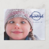 Prettige Hanukkah Sneeuw Bubbles Krans Foto Ansich Feestdagenkaart (Voorkant)