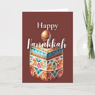 Prettige Hanukkah wenskaart - Dreidel Kaart