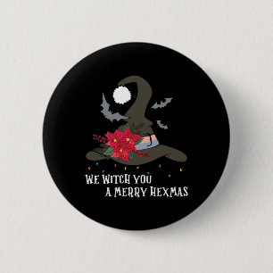 Prettige heksenkerstmis heksachtige Kerstmis hekse Ronde Button 5,7 Cm