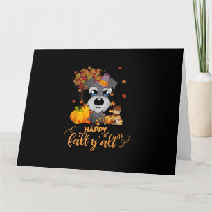 prettige herfst allemaal schnauzer hond thanksgivi kaart