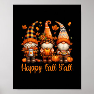 Prettige Herfst Y'all Kabouter Pompoen Herfst Dank Poster
