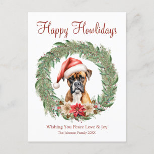 Prettige Hoe-lidagen Knuffel Boxer Hond Feestdagenkaart