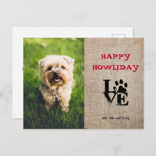 Prettige Howliday-hondliefhebber Vakantie Fotokaar Feestdagenkaart (Voorkant / Achterkant)