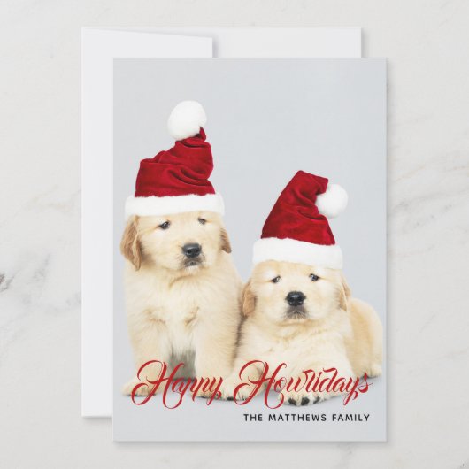 Prettige Howlidays Huisdierhond Vakantiefoto | Ker Feestdagenkaart (Voorkant)