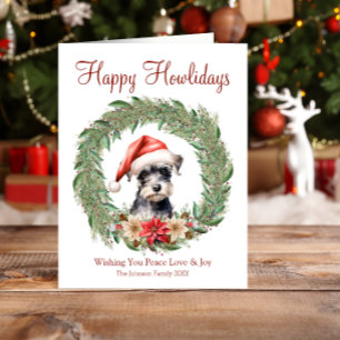 Prettige Howlidays Knuffel Miniatuur Schnauzer Hon Feestdagenkaart