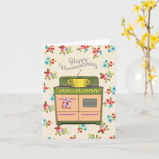 Prettige huisverwarming kaart (Gele Bloem)