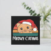 Prettige KatKerstis Fun Cat Kerst Pun Uitnodiging (Staand voorkant)