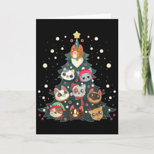 Prettige KatKerstmis Grappige Kerstboom, Katten Ke Kaart