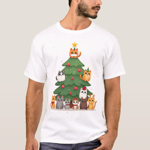 Prettige Kattmas Leuk Kerstboom, Katten Kerstmis M T-shirt