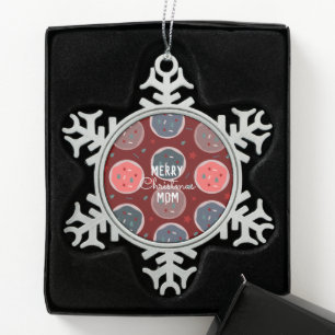 Prettige Kerst Bakker Cookies Naam Tin Sneeuwvlok Ornament