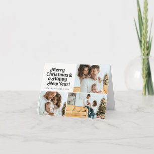 Prettige kerst & Gelukkig nieuwjaar familie foto's Feestdagen Kaart