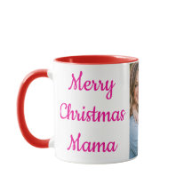 Prettige kerst mama gepersonaliseerde fotomok | Ro