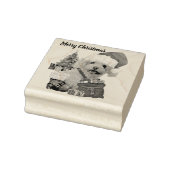 Prettige kerst Poodle rubber stempel (Stempel)