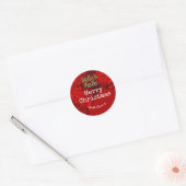 Prettige kerst-sneeuwvlokken rode label (Envelop)