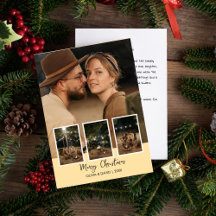 Prettige kerst vier-foto vakantie ansichtkaart