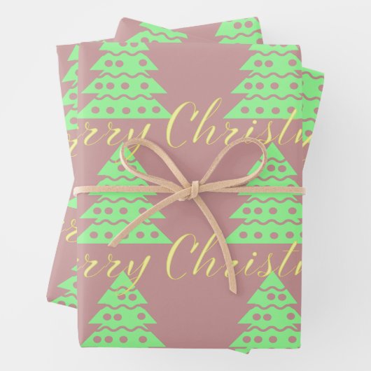 prettige kerstboom inpakpapier vel (In situ)