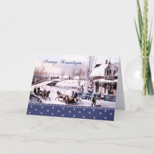 Prettige Kerstdagen. Carte de Noël en néerlandais
