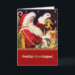 Prettige Kerstdagen. Cartes de Noël en néerlandais<br><div class="desc">Prettige Kerstdagen. Carte de Noël personnalisable vintage du Père Noël en néerlandais. Cartes de correspondance,  faveurs et cadeaux disponibles dans la catégorie Noël & Nouvel An / Art Vintage de notre magasin.</div>