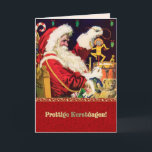 Prettige Kerstdagen. Cartes de Noël en néerlandais<br><div class="desc">Prettige Kerstdagen. Carte de Noël personnalisable vintage du Père Noël en néerlandais. Cartes de correspondance,  faveurs et cadeaux disponibles dans la catégorie Noël & Nouvel An / Art Vintage de notre magasin.</div>