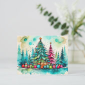 Prettige kerstdagen, iedereen briefkaart (Staand voorkant)