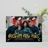 Prettige Kerstkaart Verhuisbericht Folie Feestdagenkaart (Staand Voorkant)