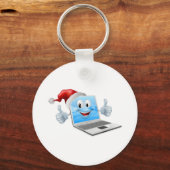 Prettige kerstlaptop sleutelhanger (Voorkant)