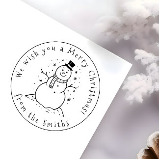 Prettige kerstman in hoed, wij wensen u een vrolij  zelfinktende stempel