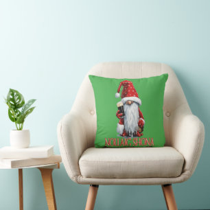 Prettige Kerstman Kabouter met Glas Ierse Droge St Kussen