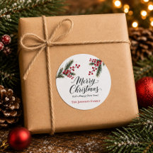 Prettige Kerstmis Familie Cadeau Stickers Hulst Be