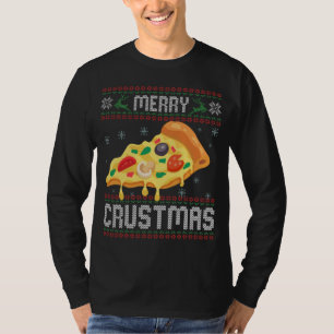 Prettige Kerstmis Grappige Kerst Pizza Lelijke Tru T-shirt