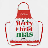 Prettige kersttypografie met  elementen schort (Voorkant)