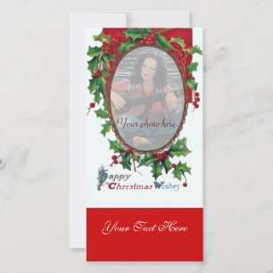 PRETTIGE KERSTWENSEN MET HULSTBES SEN FEESTDAGENKAART