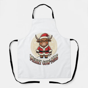 Prettige Koe Kerstmis Hoogland Koe Kerstmis Shirt Schort