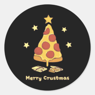 Prettige Korstmas - Pizza Kerstmis Ronde Sticker