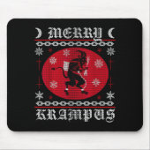 Prettige Krampus. Goth Kerstmis Horrendelijke Trui Muismat (Voorkant)
