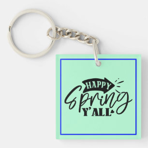Prettige Lente Y'all Typografie Ontwerp-49765 Sleutelhanger
