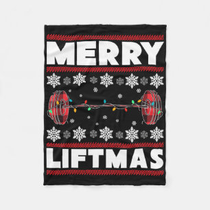 Prettige Liftmas Grappige Kerst Gym Workout Fitnes Fleece Deken
