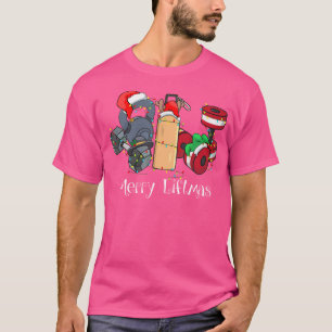 Prettige Liftmas Kerst Fitness Kettlebel Gewicht T-shirt
