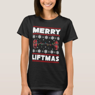 Prettige Liftmas Leuk Kerst Fitness Gym Workout Ca T-shirt