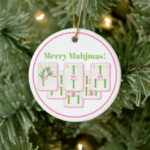 Prettige Mahjmas Mahjong Preppy Tegels Strikken Co Keramisch Ornament