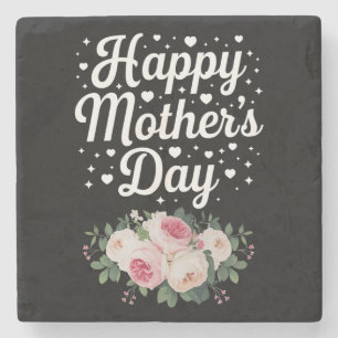 Prettige Moederdag Cute Floral Moeder Oma Vrouw Stenen Onderzetter
